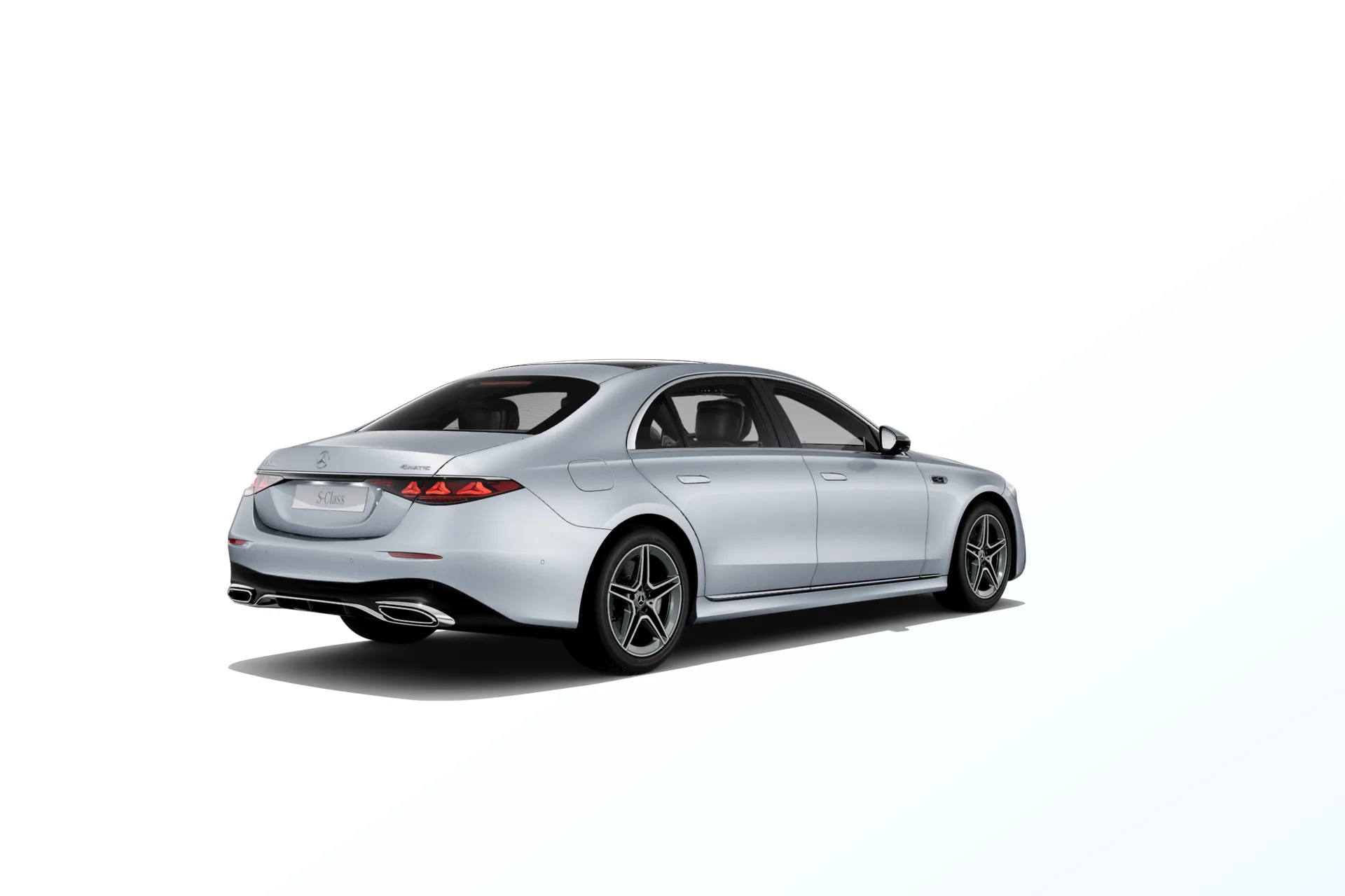 Třída S prodloužená limuzína (V223-fl), Linie AMG, Metalická stříbrná high-tech, rear