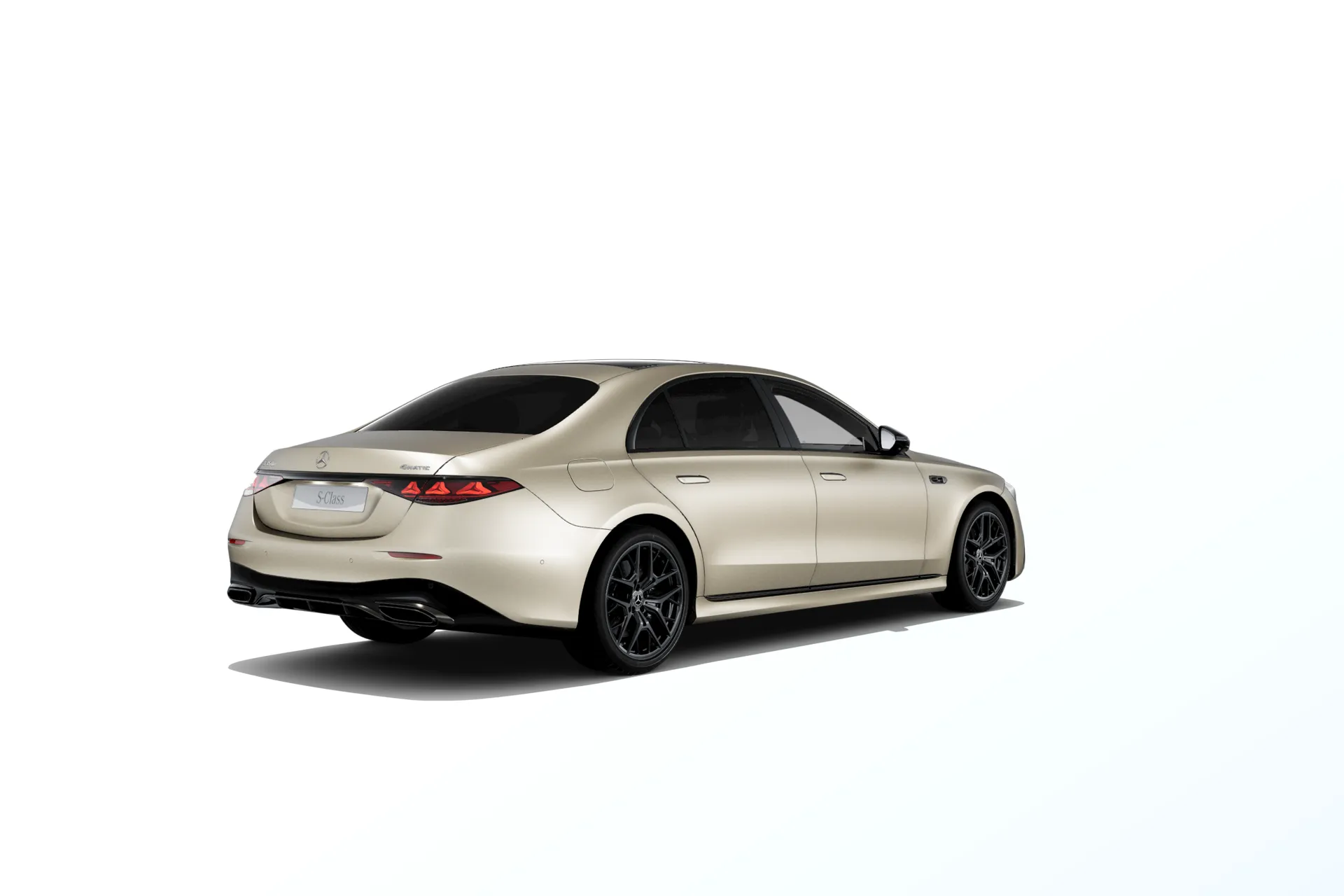 Třída S prodloužená limuzína (V223-fl), Linie AMG Plus, Magno zlatá kalahari MANUFAKTUR, rear