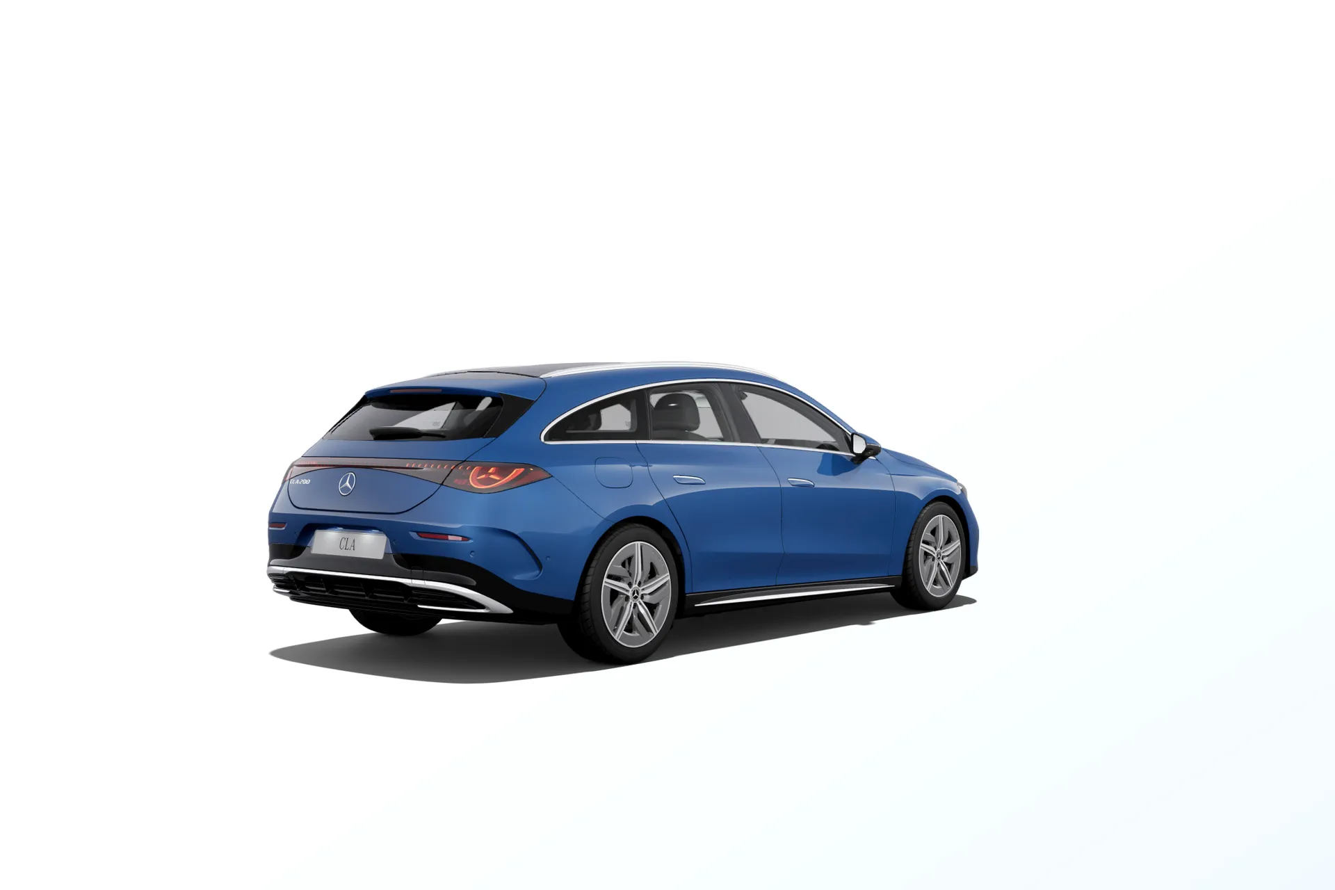 CLA Shooting Brake (X174), Linie AMG, Metalická modrá clear, rear