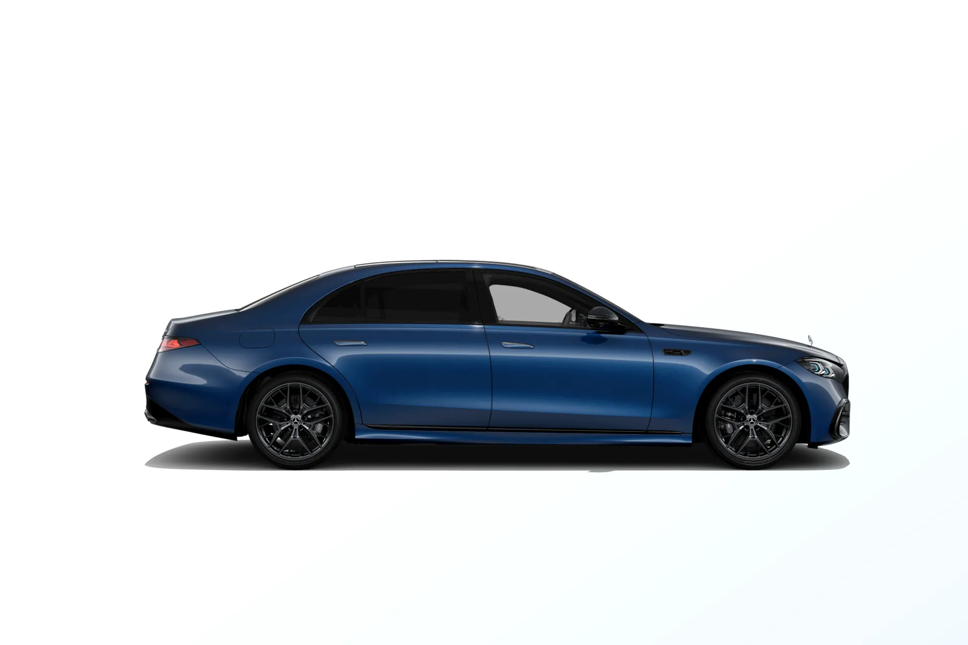 Třída S prodloužená limuzína (V223-fl), Linie AMG Plus, Metalická modrá cavansite MANUFAKTUR exclusive, side