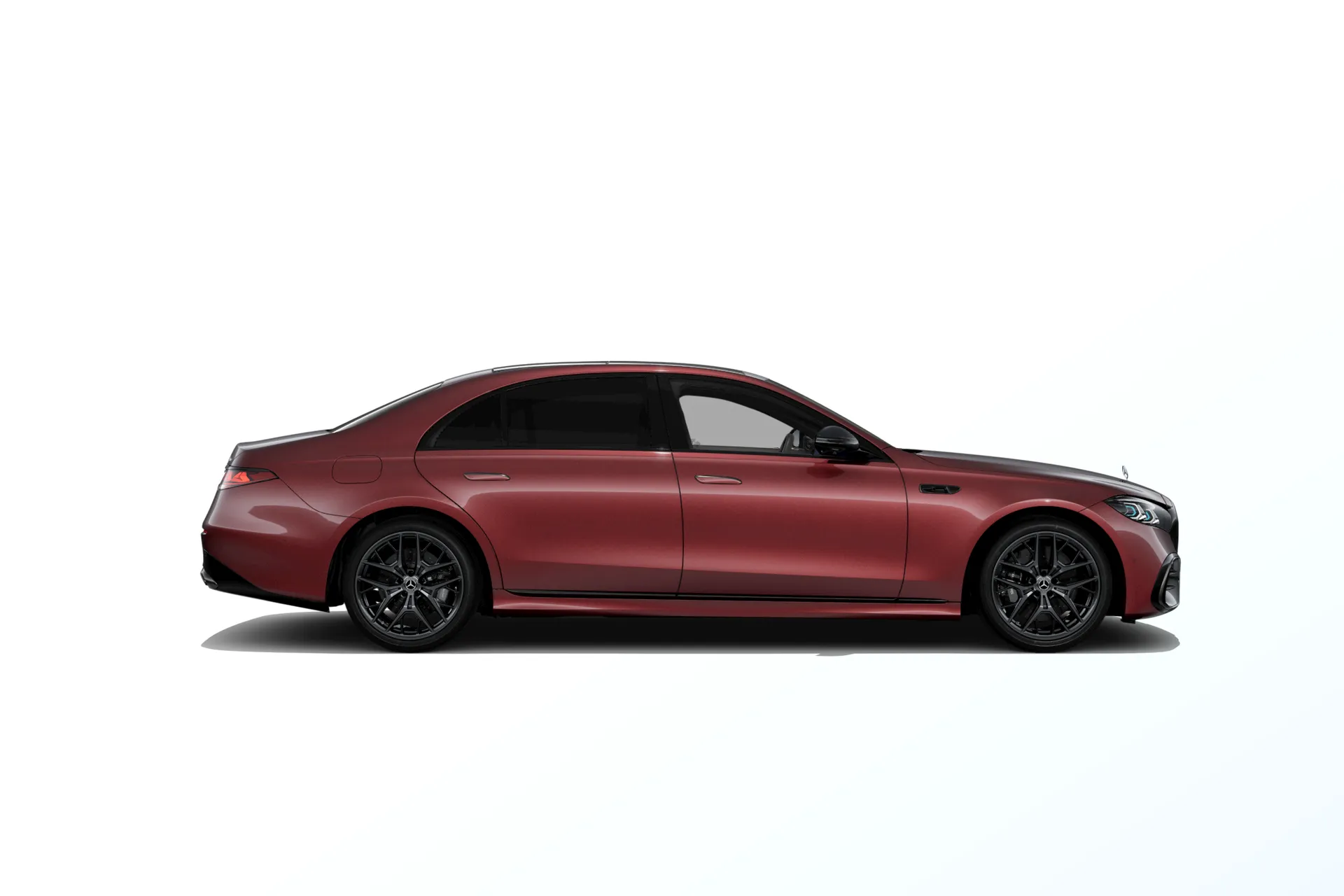 Třída S prodloužená limuzína (V223-fl), Linie AMG Plus, Metalická červená carneol MANUFAKTUR exclusive, side