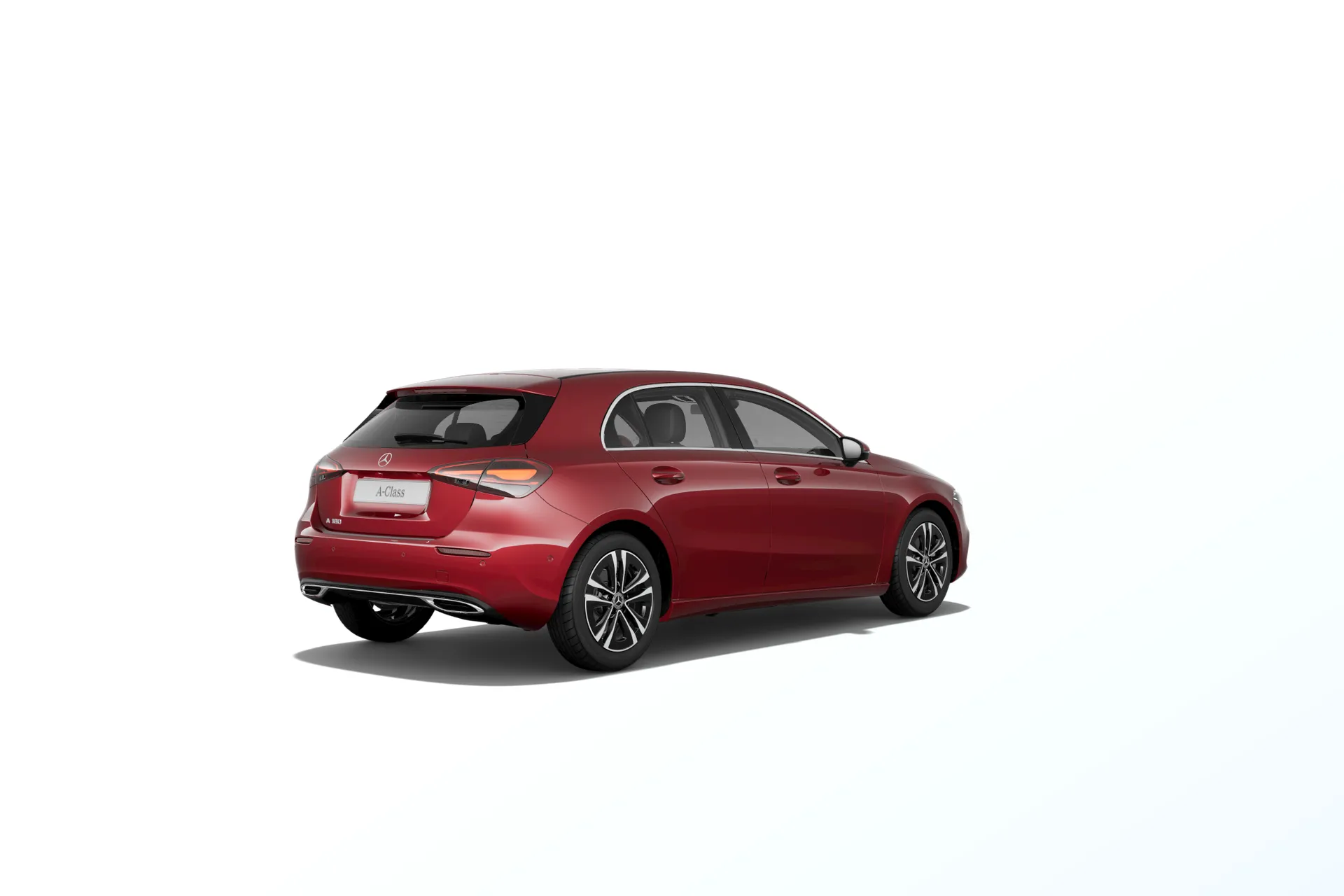 Třída A hatchback (W177-fl), Linie Progressive, Metalická červená patagonia MANUFAKTUR, rear