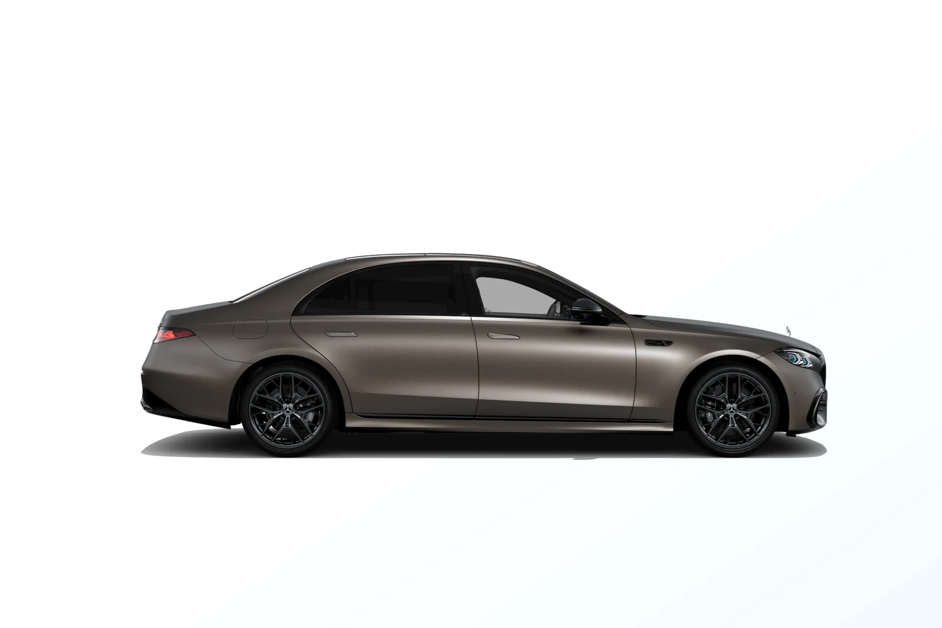 Třída S prodloužená limuzína (V223-fl), Linie AMG Plus, Magno hnědá citrine MANUFAKTUR exclusive, side
