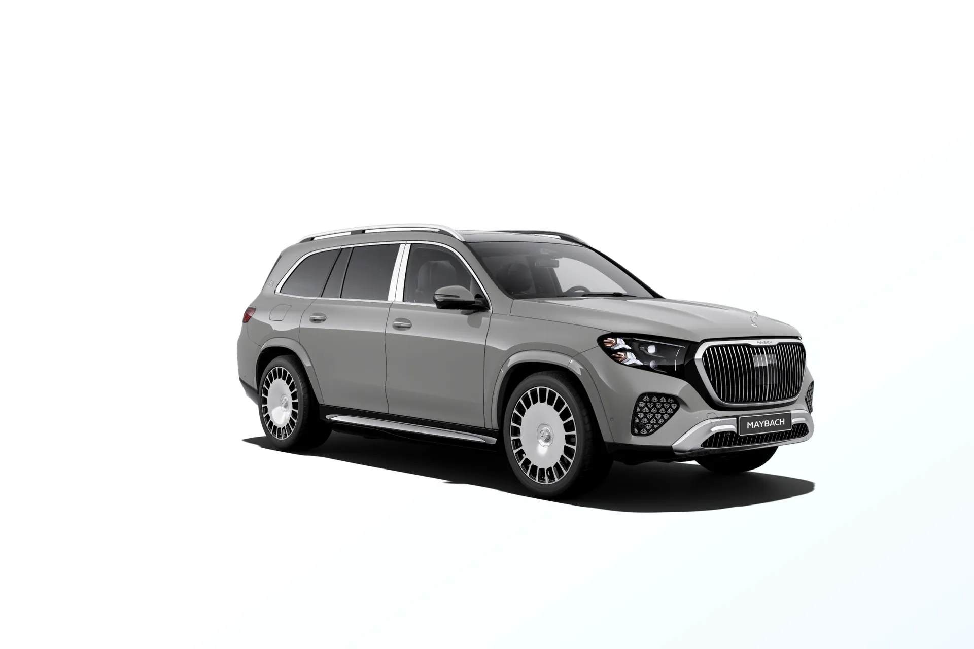 Mercedes-Maybach GLS (X167-fl2), Ozdobné výplně interiéru Exclusive, Nemetalická šedá alpine MANUFAKTUR, front