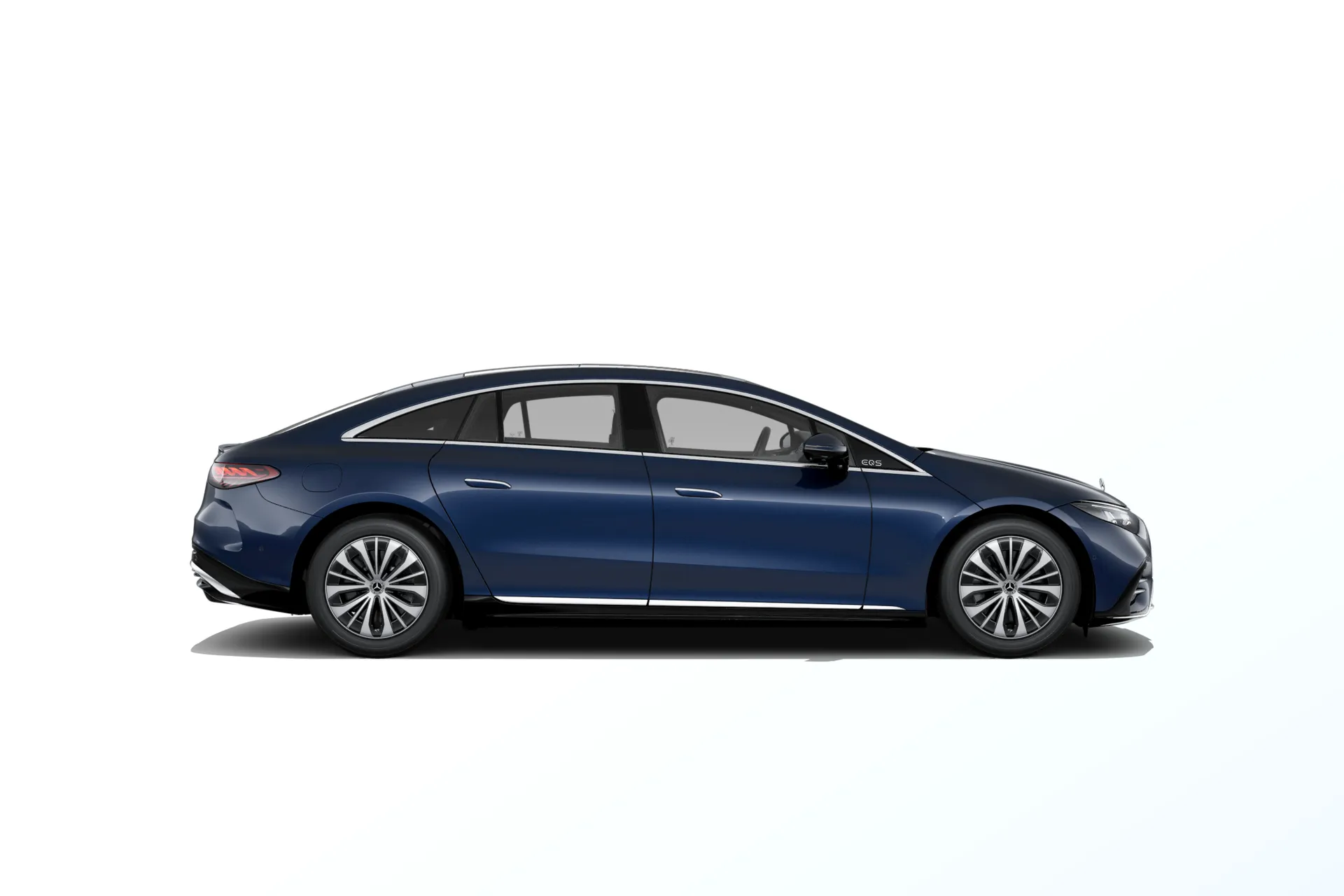 EQS sedan (V297-fl), Linie Electric Art exteriér, Metalická modrá nautic, side