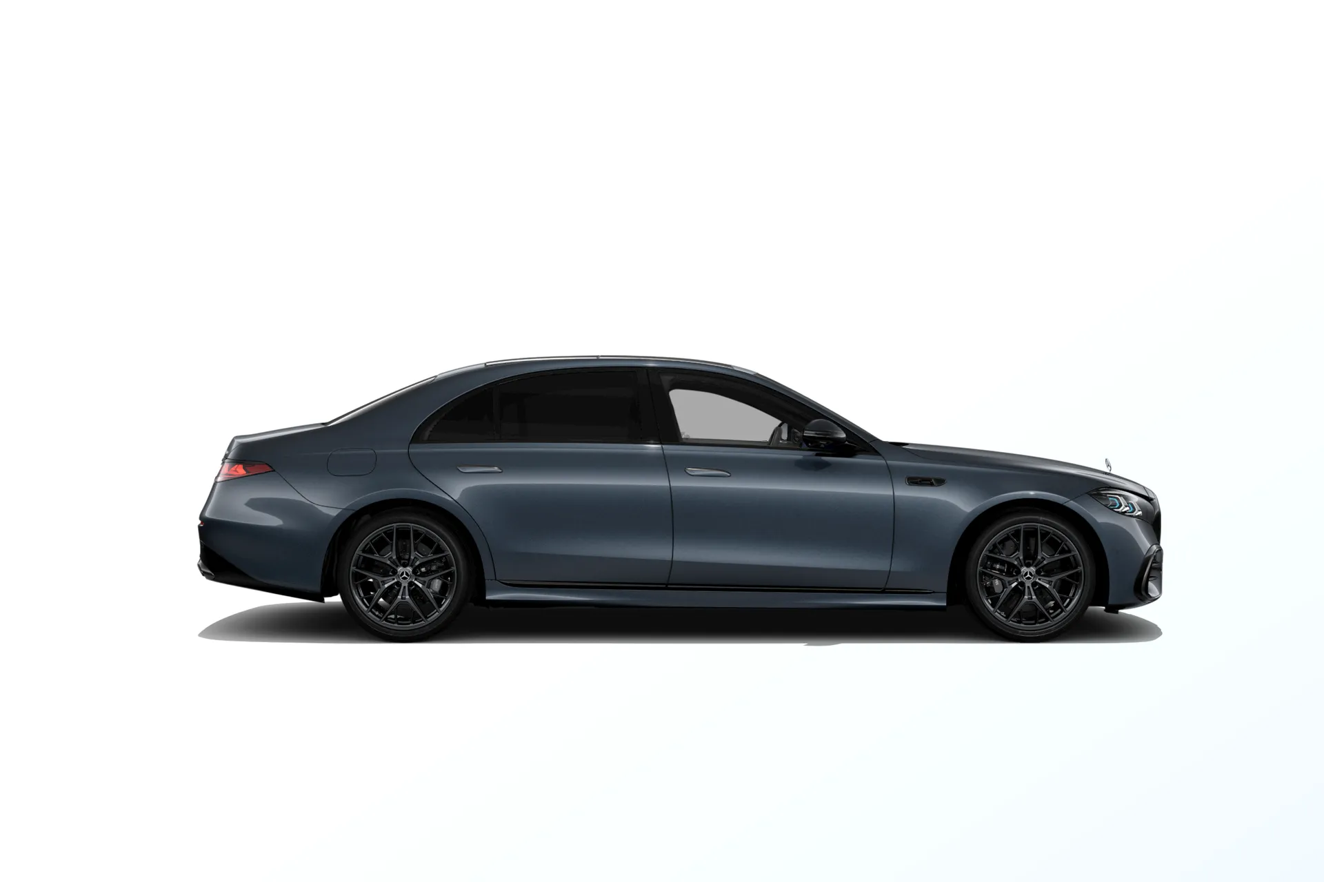 Třída S prodloužená limuzína (V223-fl), Linie AMG Plus, Metalická modrá anthracite MANUFAKTUR exclusive, side