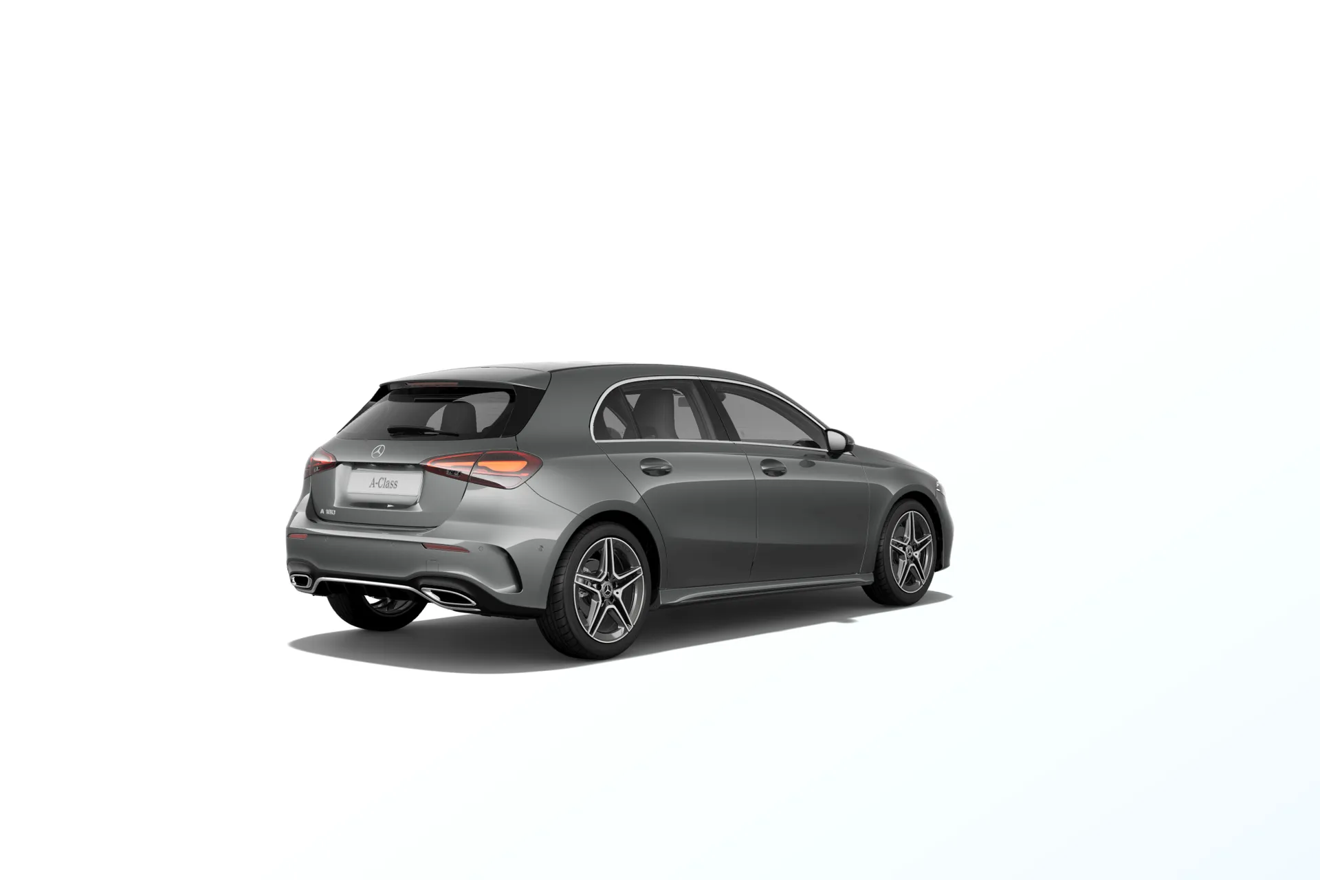 Třída A hatchback (W177-fl), Linie AMG, Metalická šedá mountain, rear