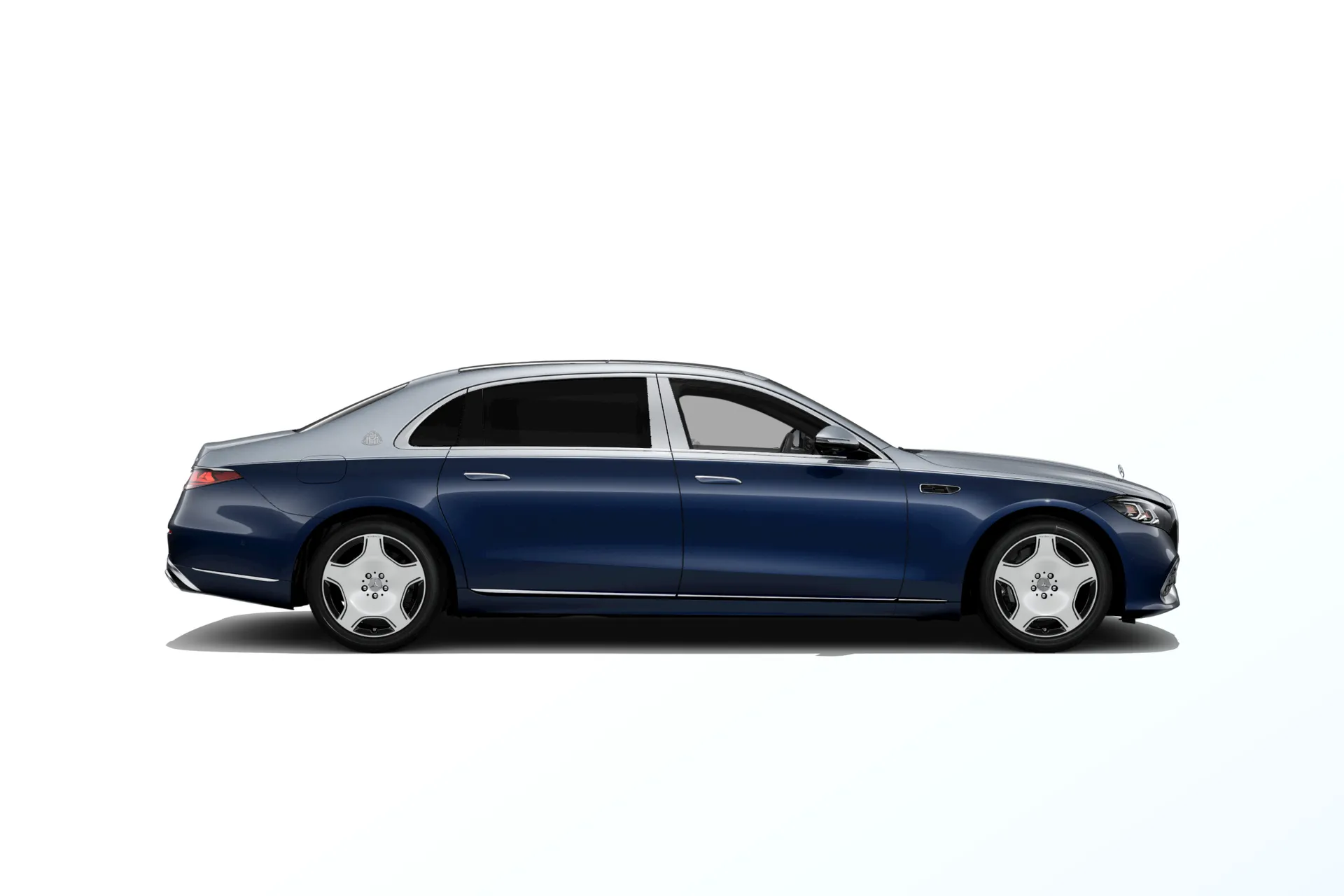 Mercedes-Maybach Třída S (Z223-fl), Sada Exclusive, Dvoubarevné metalické lakování Maybach - modrá nautic/stříbrná high-tech, side
