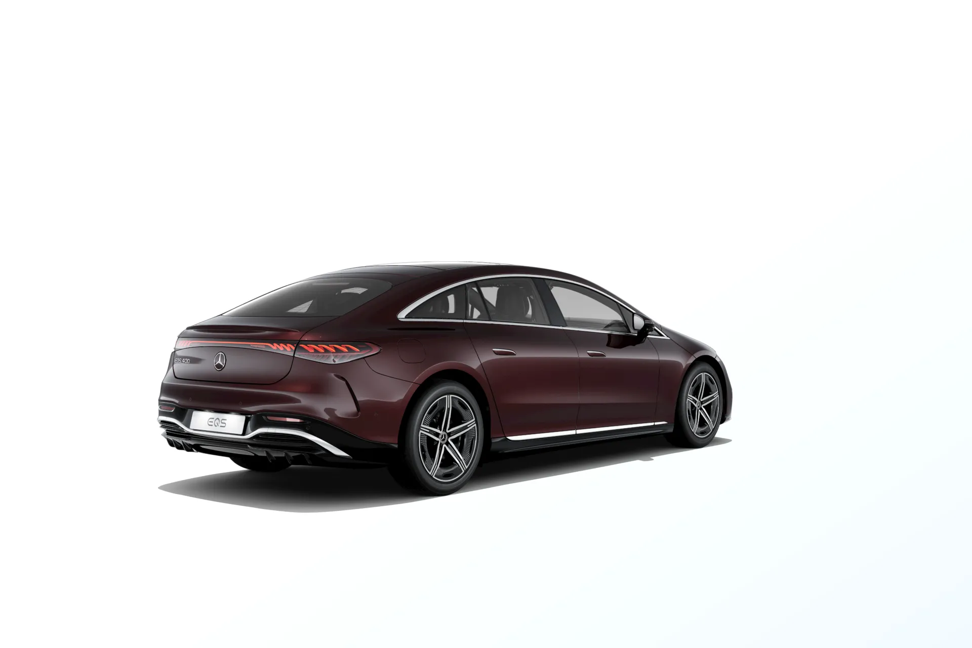EQS sedan (V297-fl), Linie AMG exteriér, Metalická červená rubellite MANUFAKTUR, rear