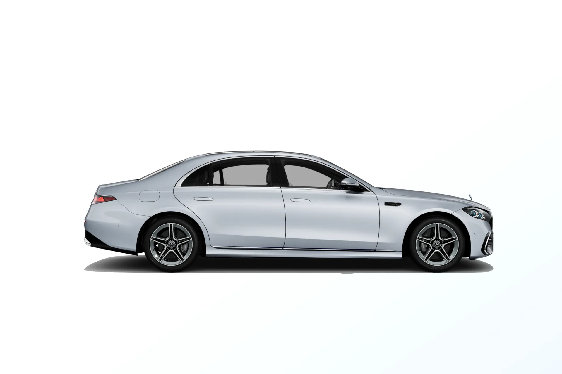 Třída S prodloužená limuzína (V223-fl), Linie AMG, Metalická stříbrná high-tech, side
