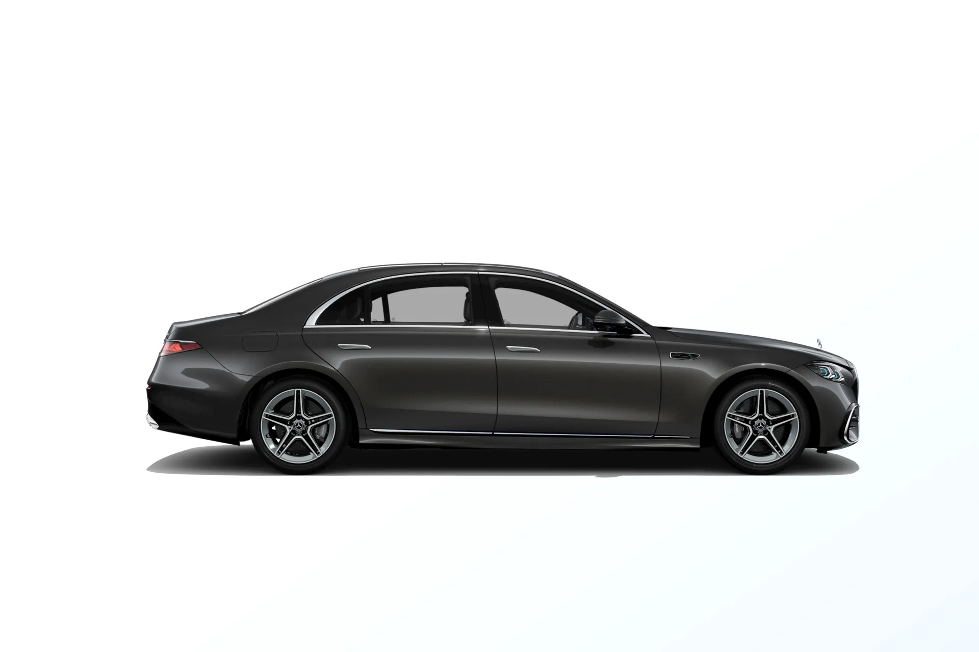 Třída S prodloužená limuzína (V223-fl), Linie AMG, Metalická černá mocha MANUFAKTUR exclusive, side
