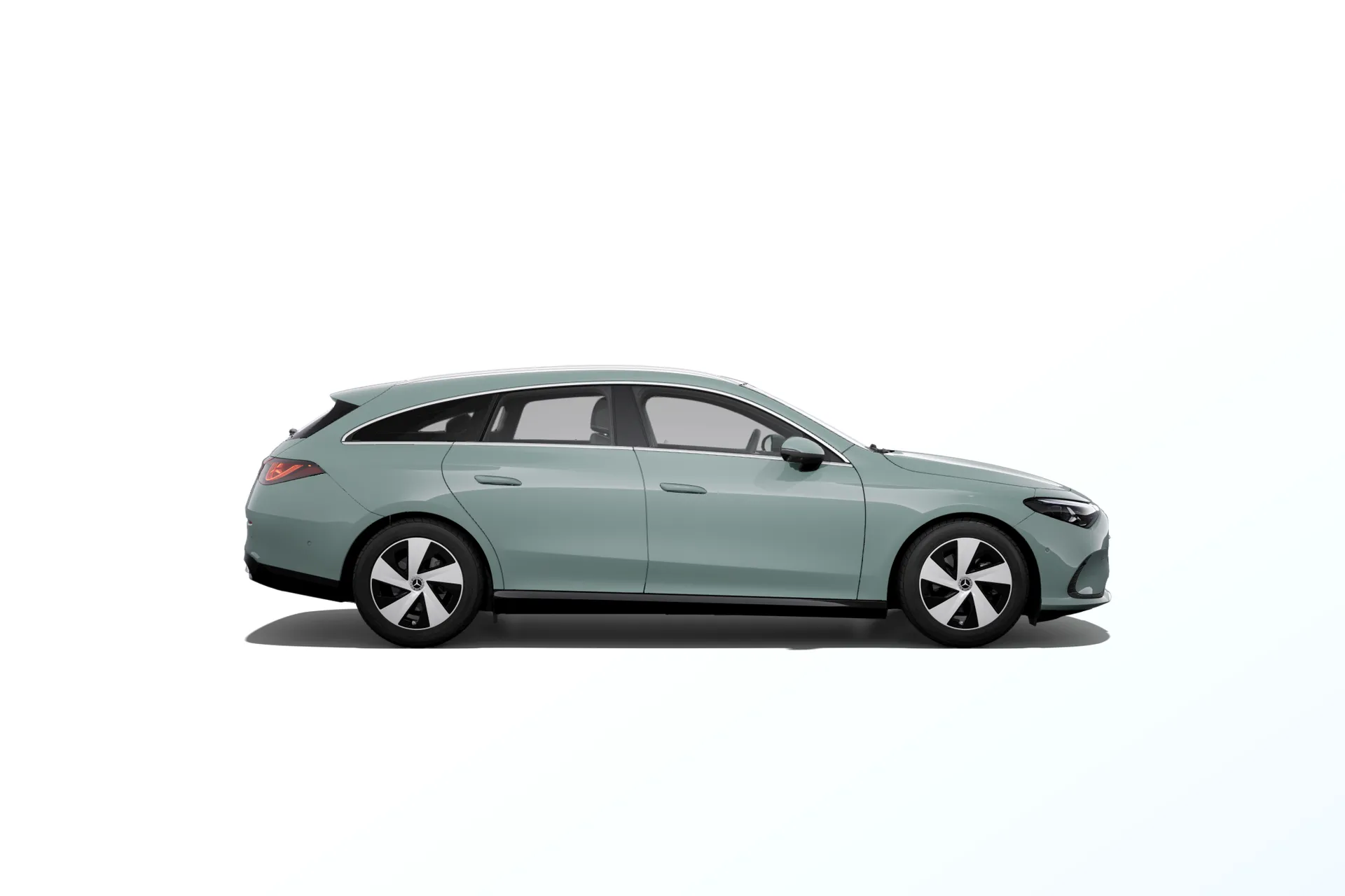 CLA Shooting Brake (X178), Linie Progressive, Nemetalická zelená aqua-mint, side