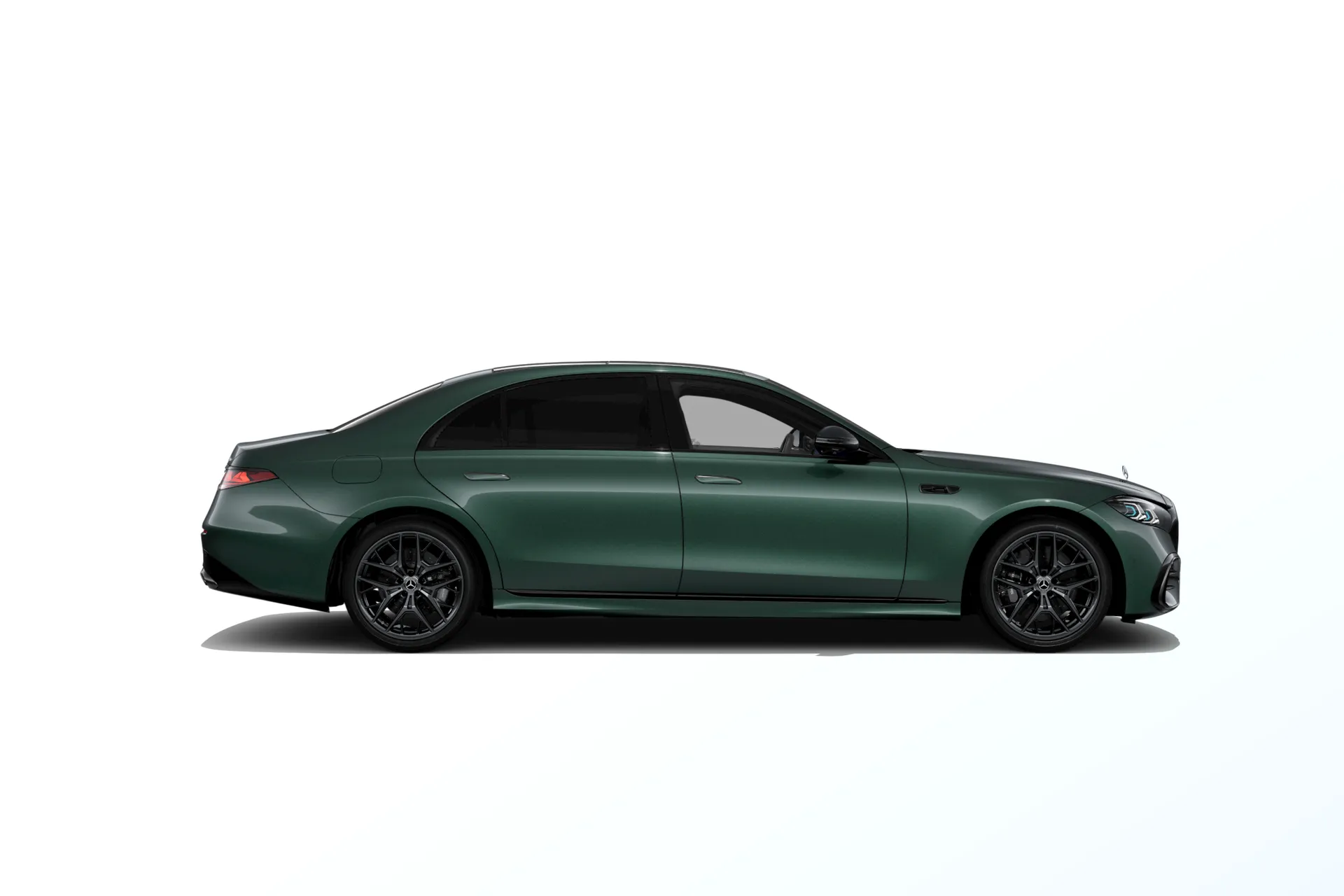 Třída S prodloužená limuzína (V223-fl), Linie AMG Plus, Metalická zelená allanite MANUFAKTUR exclusive, side