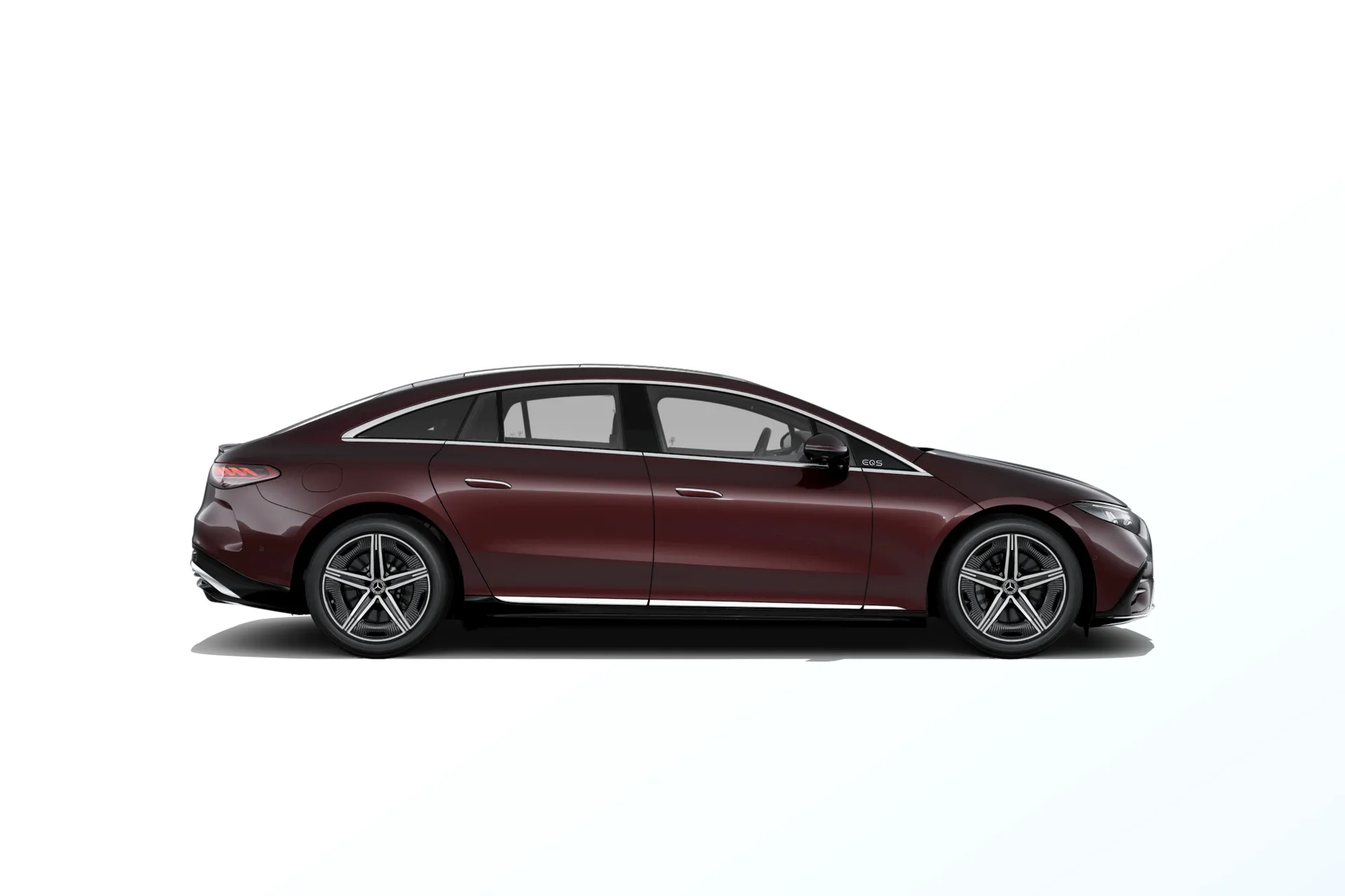 EQS sedan (V297-fl), Linie AMG exteriér, Metalická červená rubellite MANUFAKTUR, side