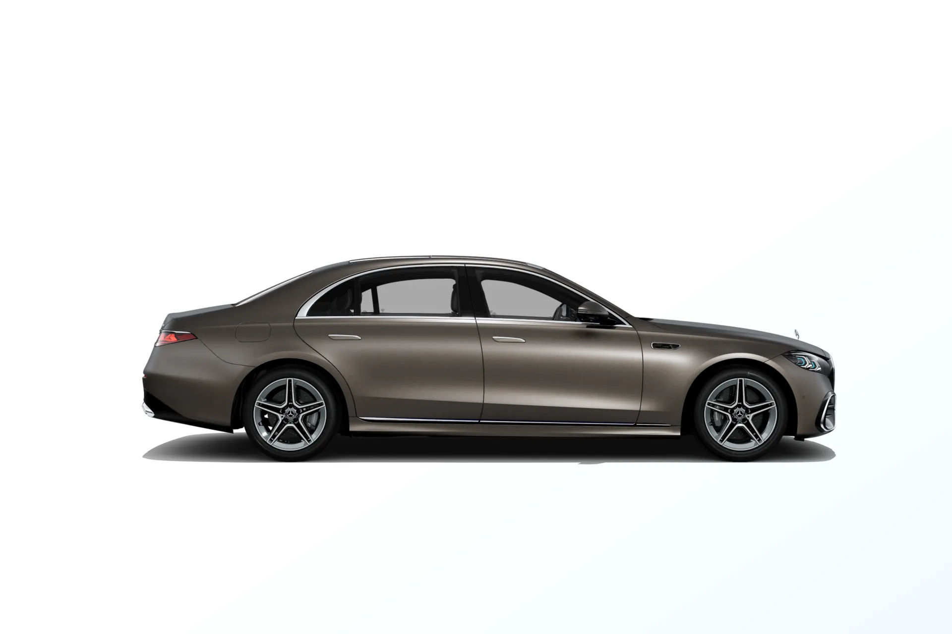 Třída S prodloužená limuzína (V223-fl), Linie AMG, Magno hnědá citrine MANUFAKTUR exclusive, side