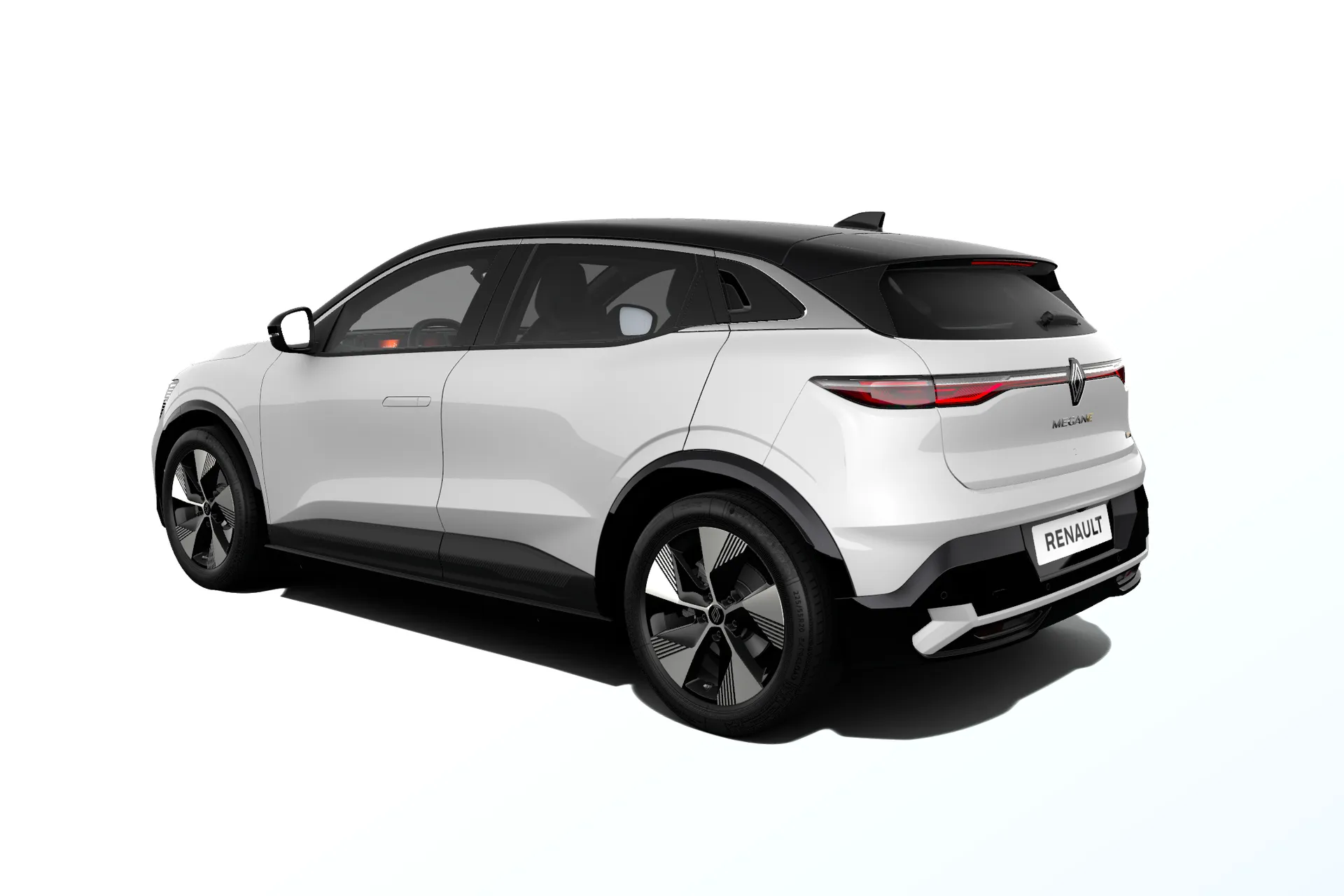 Megane E-Tech, Techno, bílá glacier / střecha černá étoilé, rear