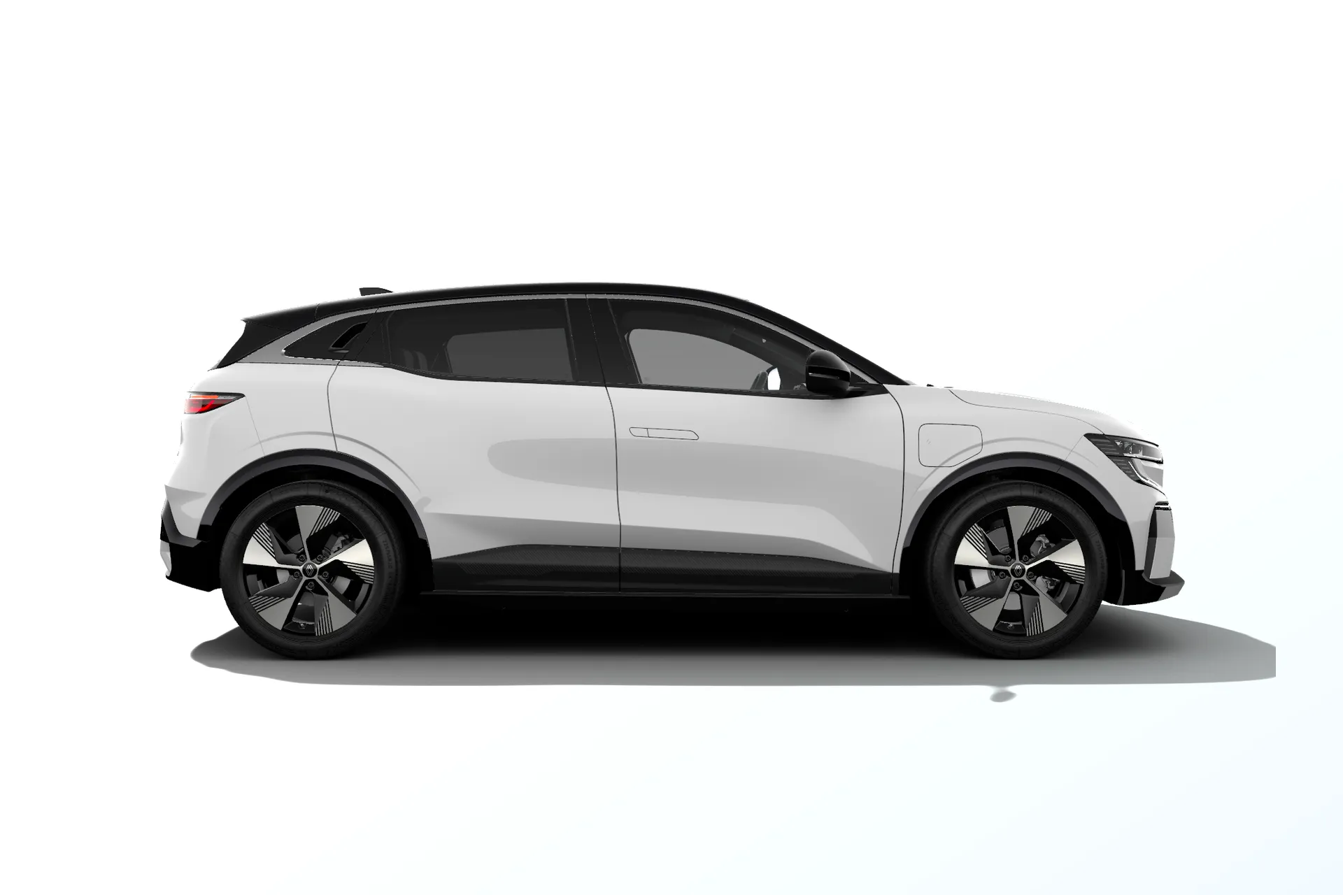 Megane E-Tech, Techno, bílá glacier / střecha černá étoilé, front