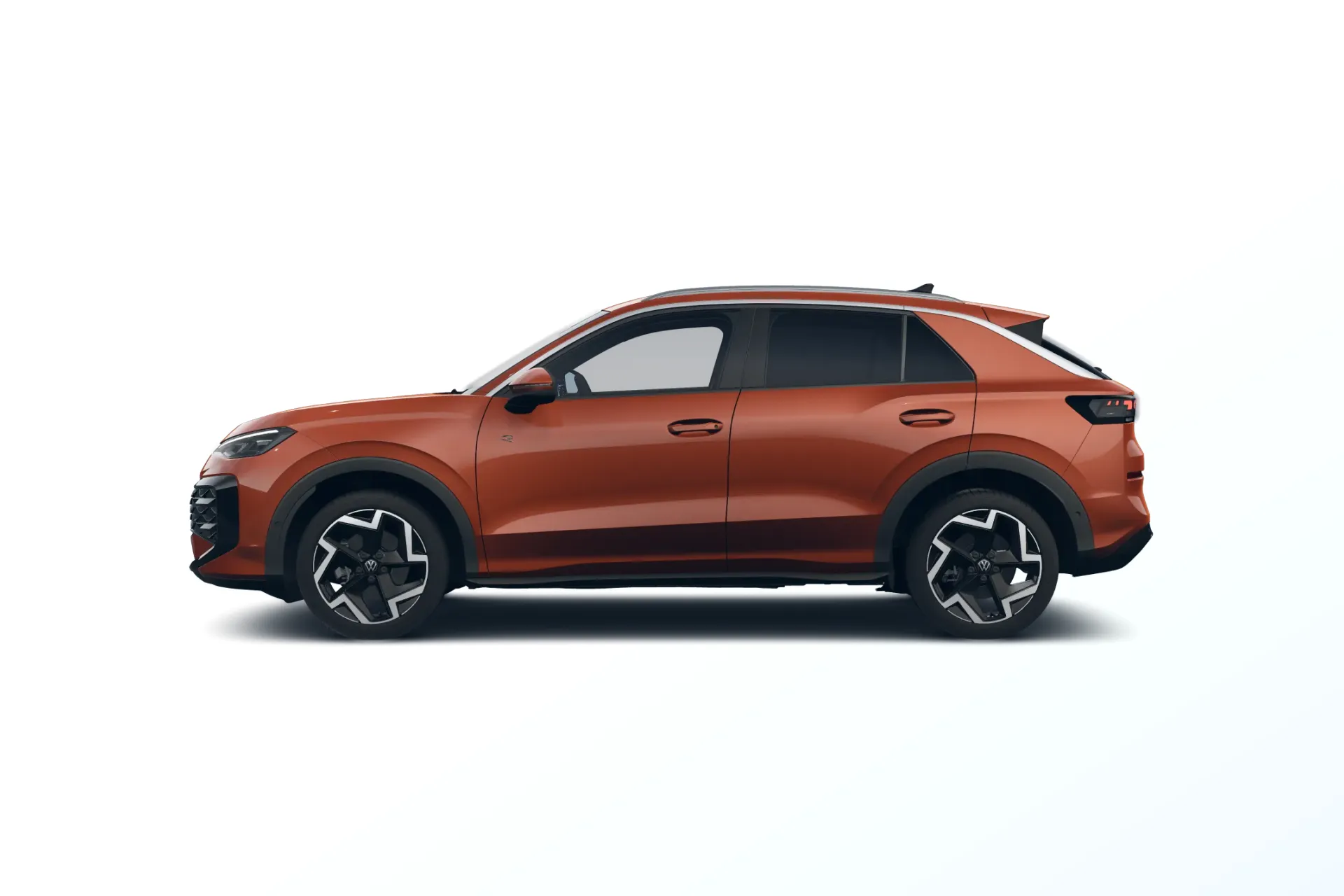 Nový T-Roc, R-Line, Červená Flame metalíza, side