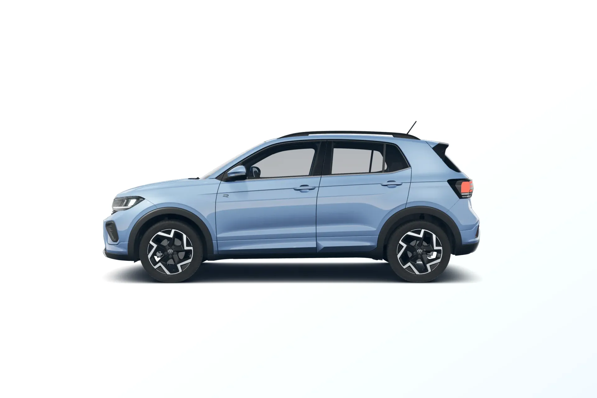 T-Cross, R-Line, Modrá Clear metalíza, side