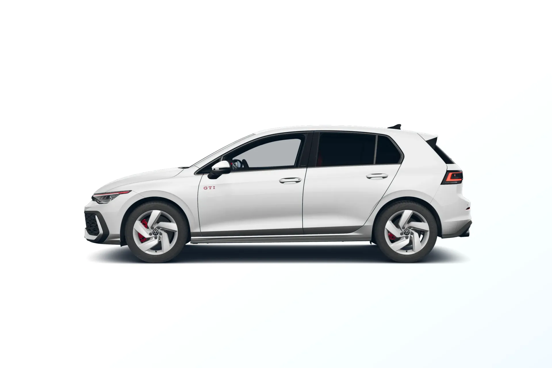 Golf, GTI, Bílá Oryx perleťový efekt, side