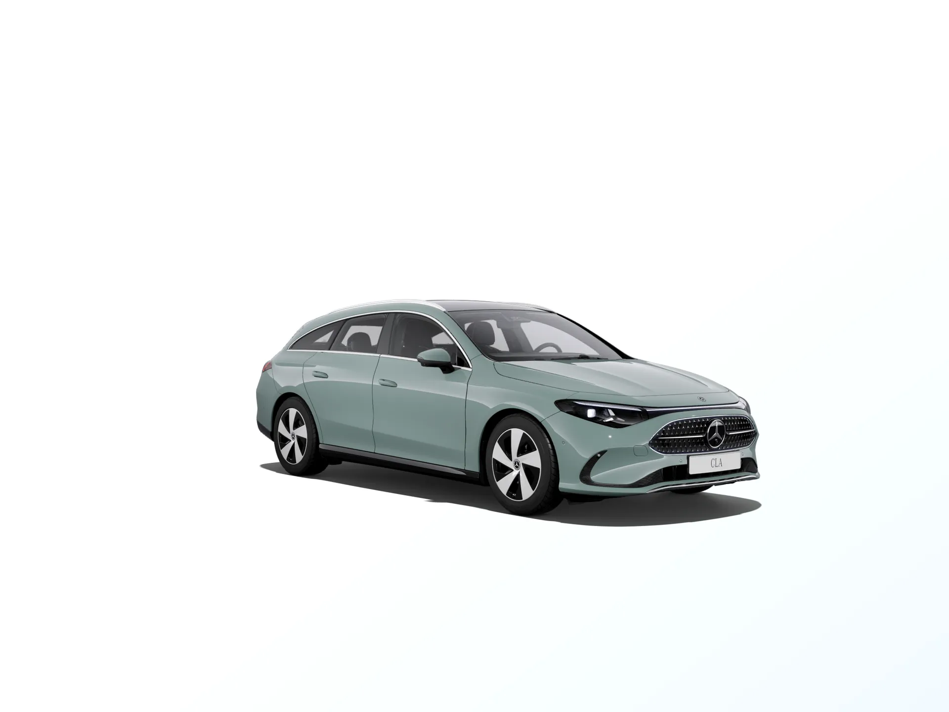 CLA Shooting Brake (X178), Linie Progressive, Nemetalická zelená aqua-mint, front