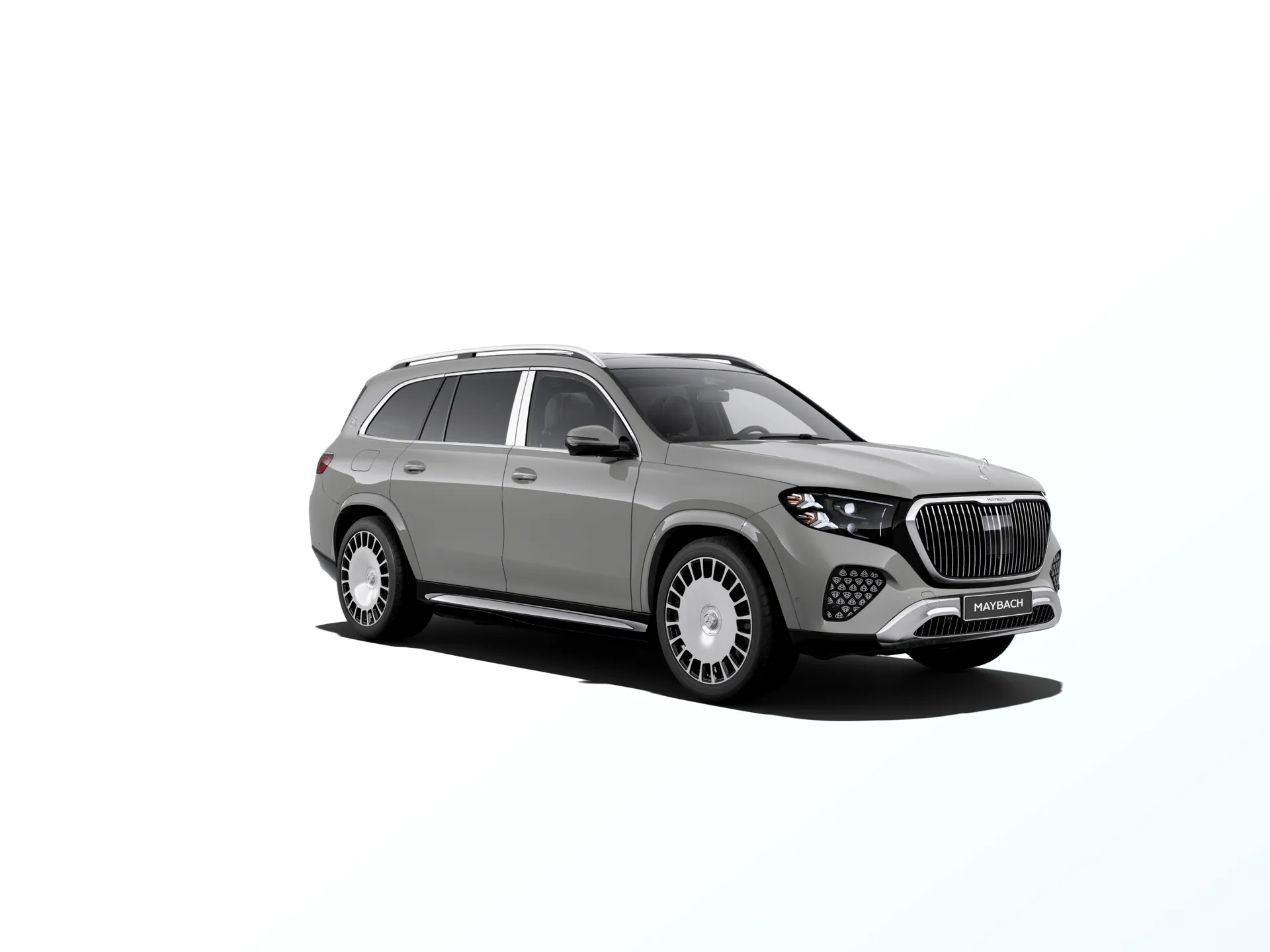 Mercedes-Maybach GLS (X167-fl2), Ozdobné výplně interiéru Exclusive, Nemetalická šedá alpine MANUFAKTUR, front