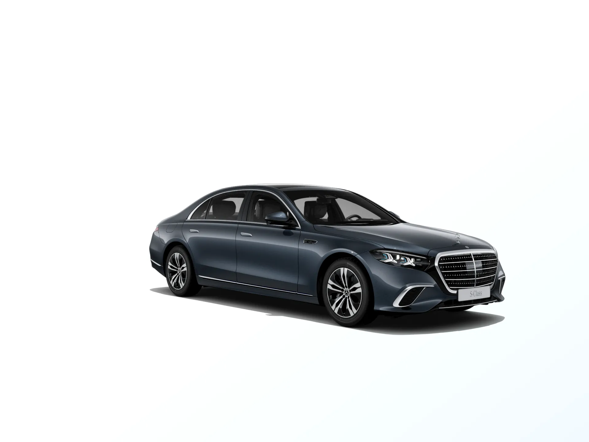 Třída S prodloužená limuzína (V223-fl), Základní provedení, Metalická modrá anthracite MANUFAKTUR exclusive, front