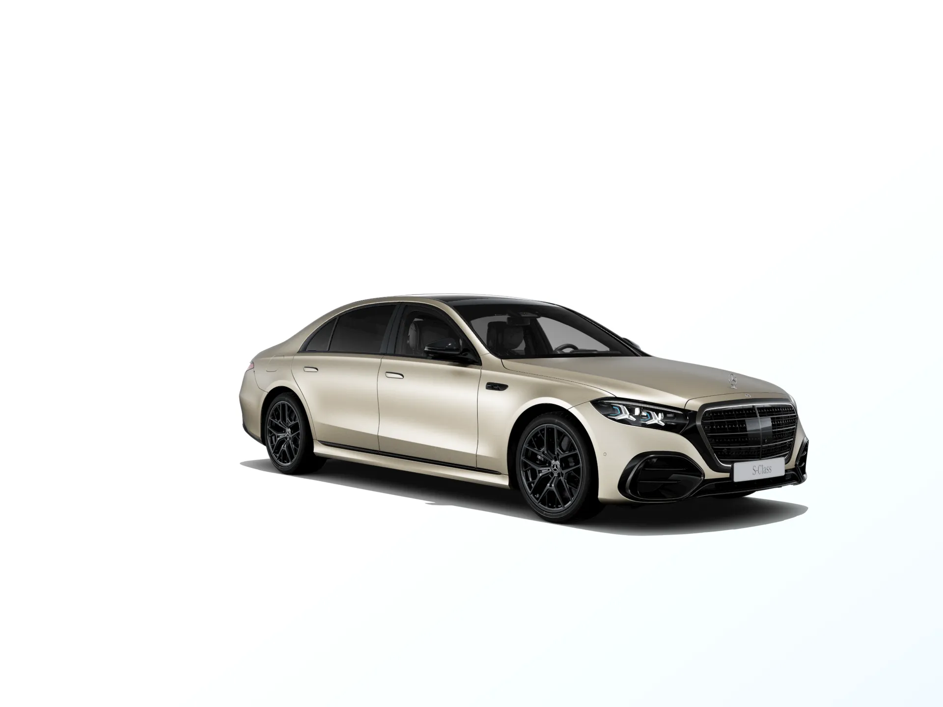Třída S prodloužená limuzína (V223-fl), Linie AMG Plus, Magno zlatá kalahari MANUFAKTUR, front