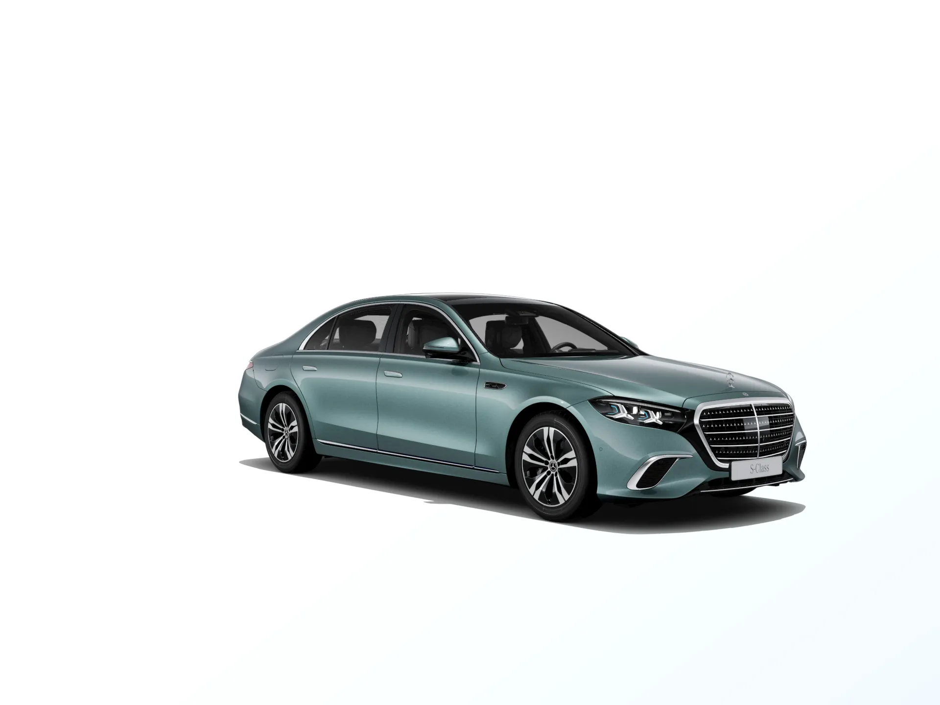 Třída S prodloužená limuzína (V223-fl), Základní provedení, Metalická stříbrná verde, front