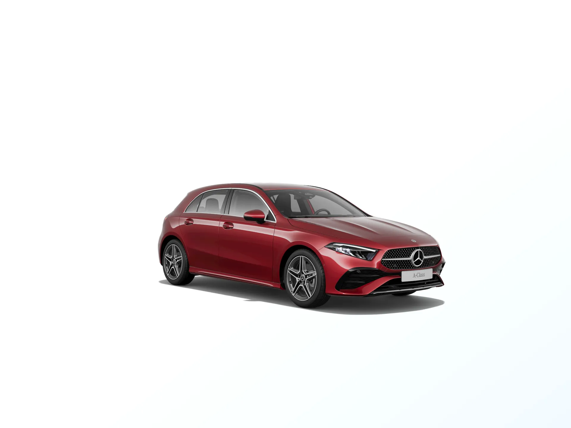 Třída A hatchback (W177-fl), Linie AMG, Metalická červená patagonia MANUFAKTUR, front