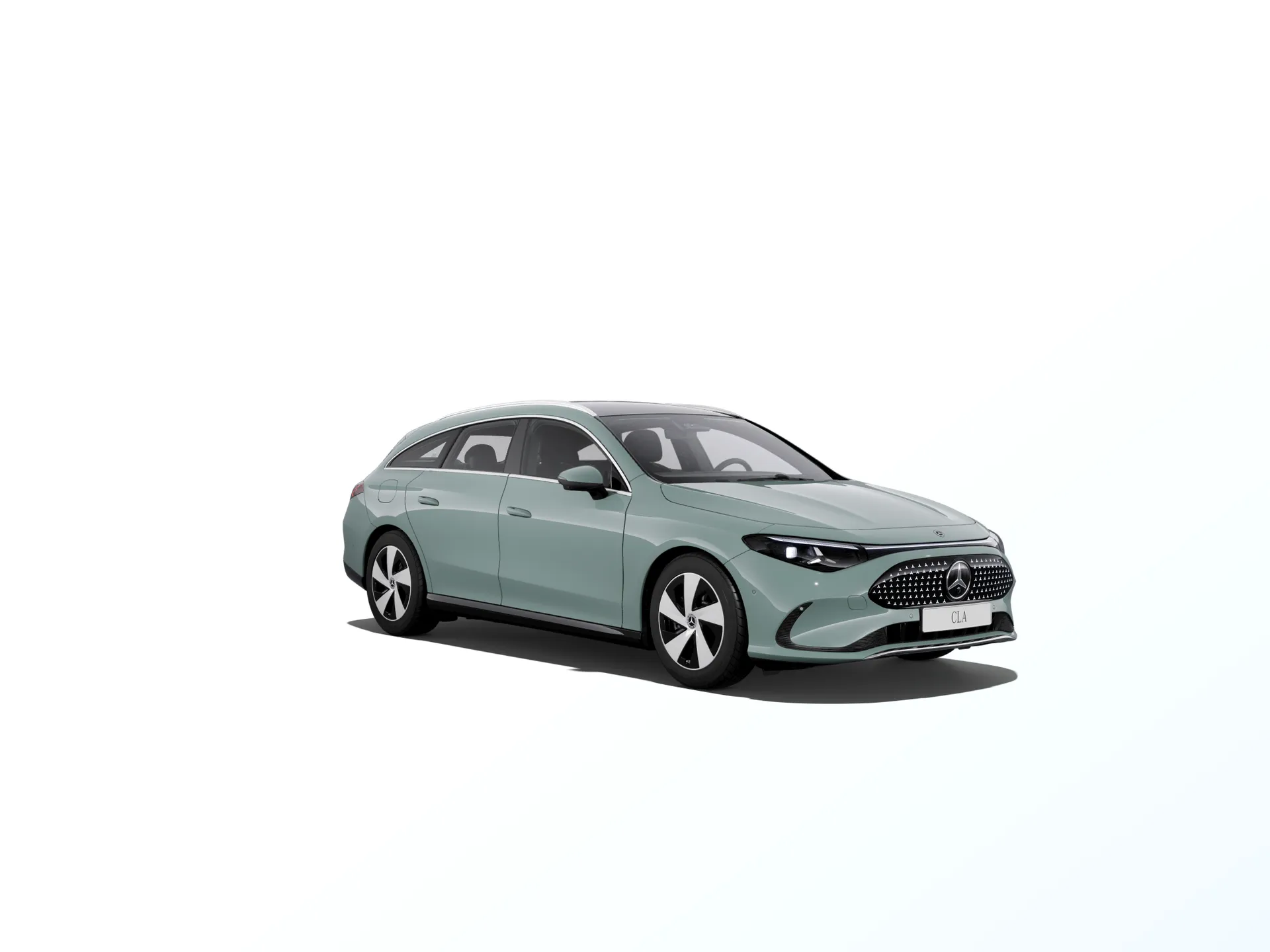CLA Shooting Brake (X174), Linie Progressive, Nemetalická zelená aqua-mint, front