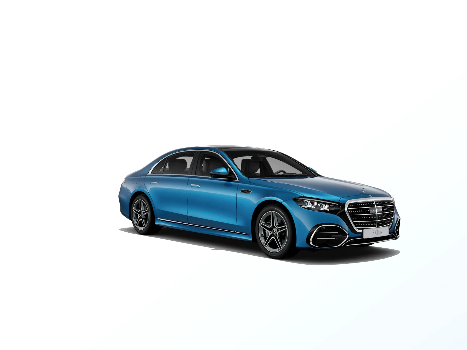 Třída S prodloužená limuzína (V223-fl), Linie AMG, Metalická modrá south seas MANUFAKTUR exclusive, front