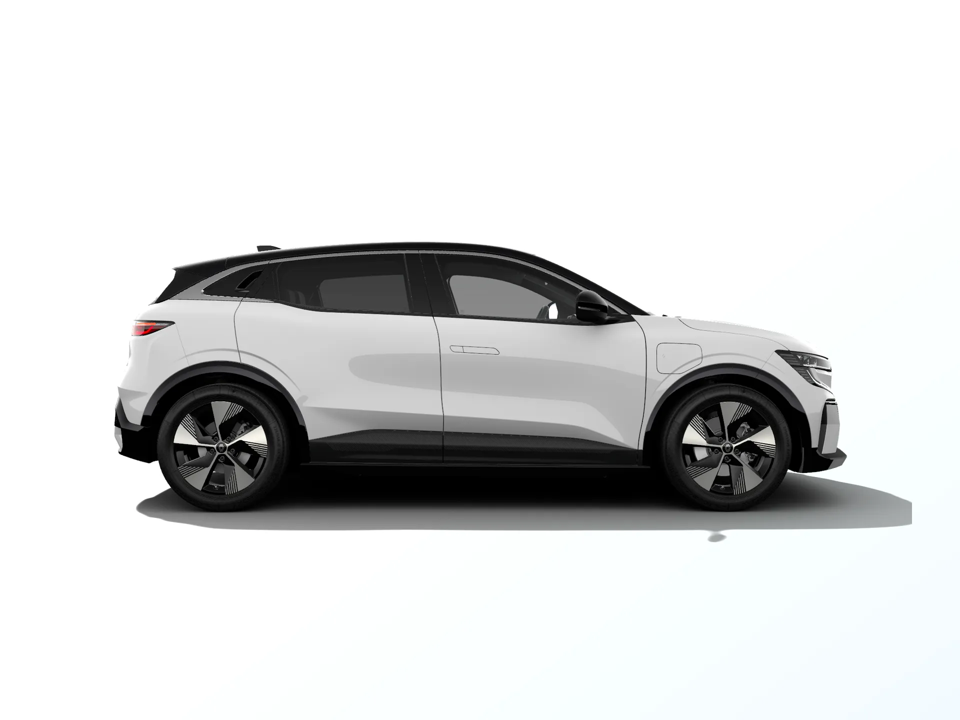Megane E-Tech, Techno, bílá glacier / střecha černá étoilé, front