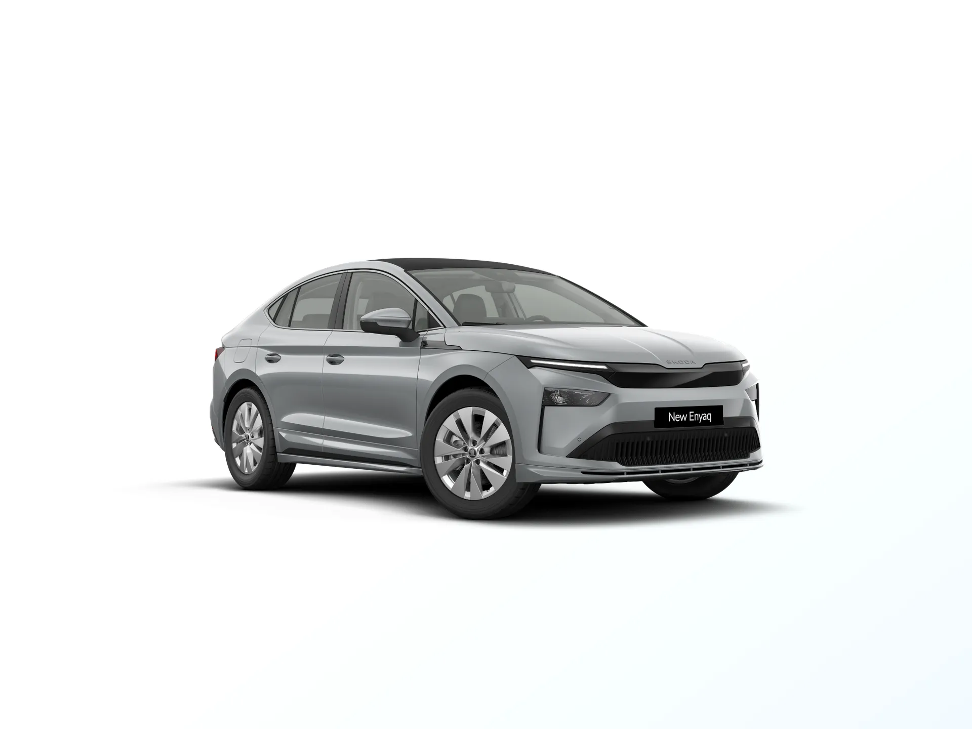 Enyaq Coupé, Selection, Stříbrná Smokey Diamond metalíza, front