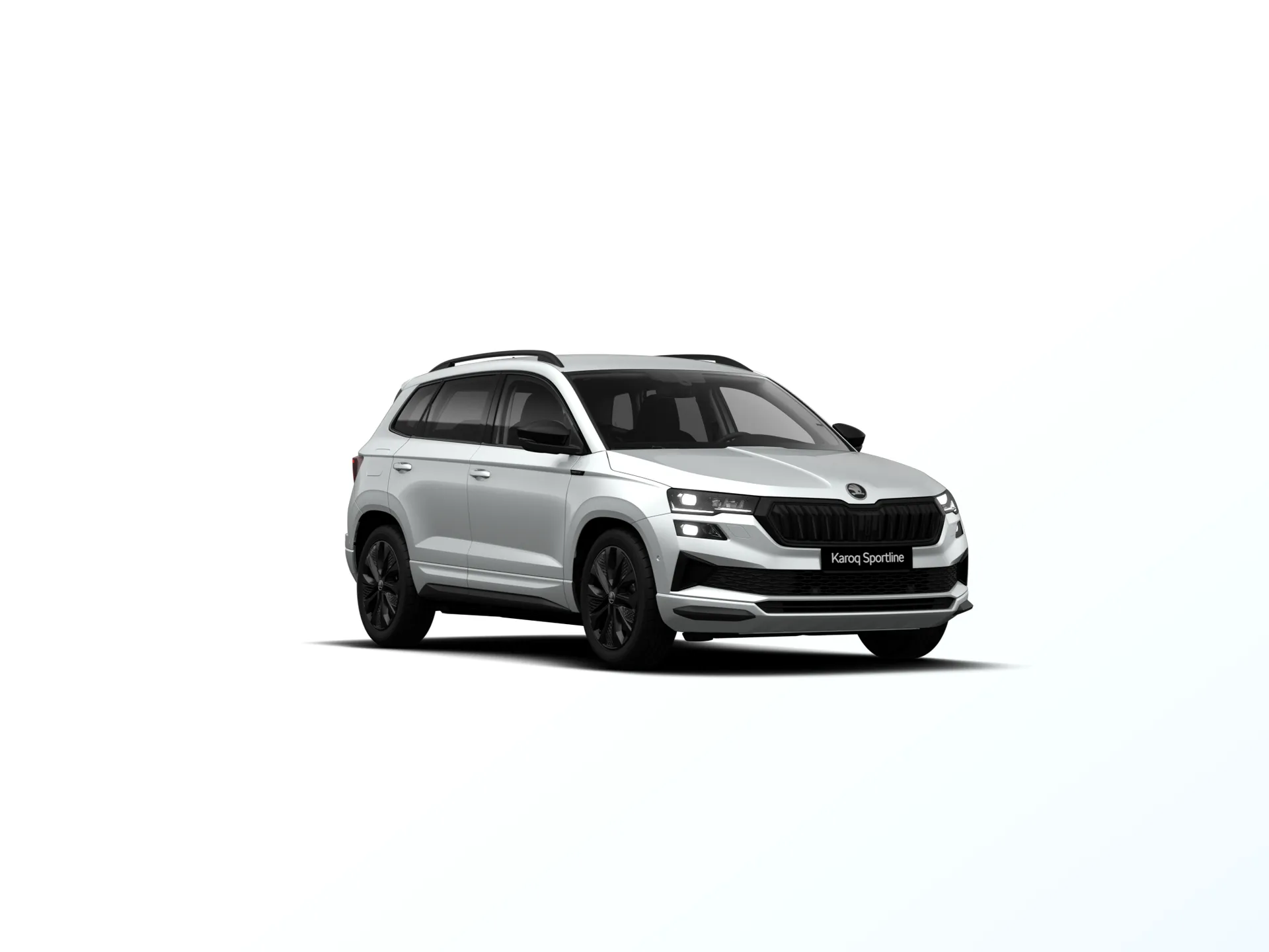 Karoq, Sportline, Bílá Moon metalíza, front